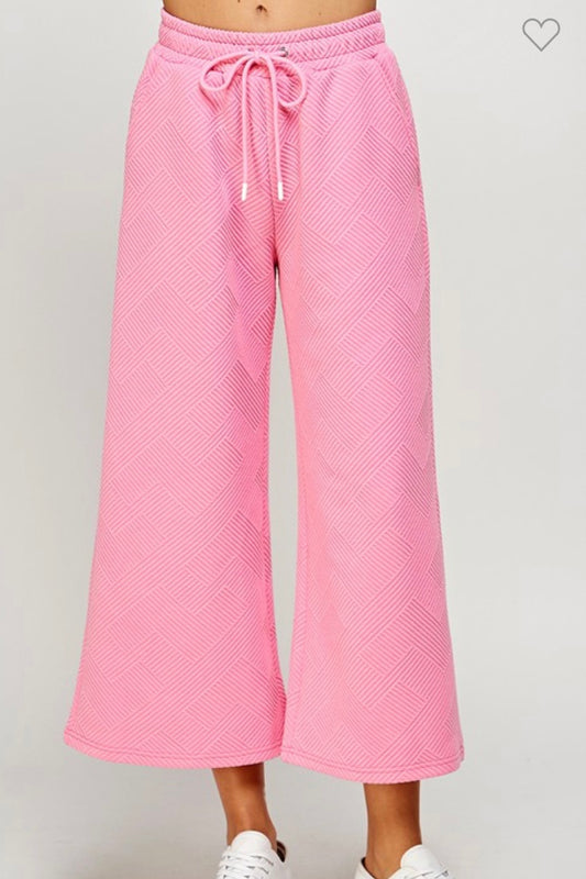 Pink textured pants