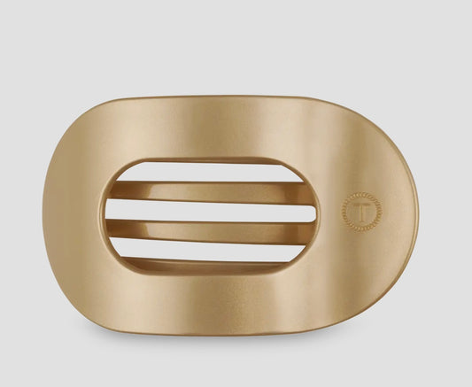 Small flat round Teleties clip - champagne toast