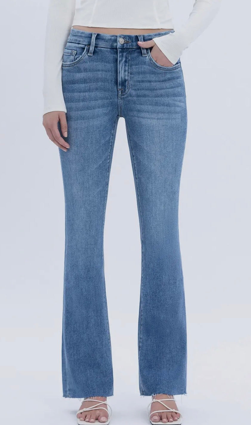 Light wash bootcut jeans
