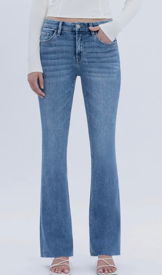 Light wash bootcut jeans