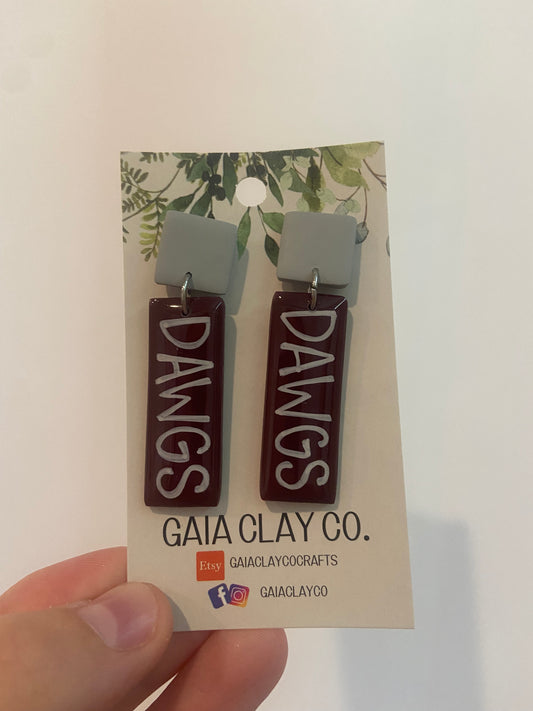 Gaia clay Dawgs earrings