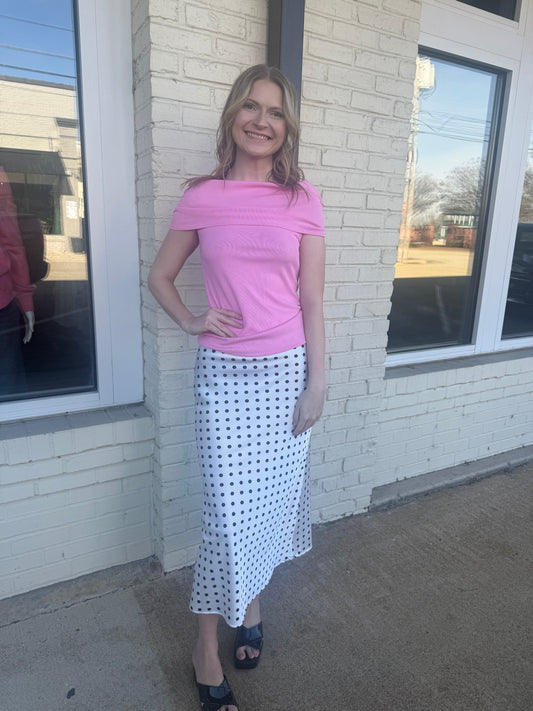Pink off the shoulder top
