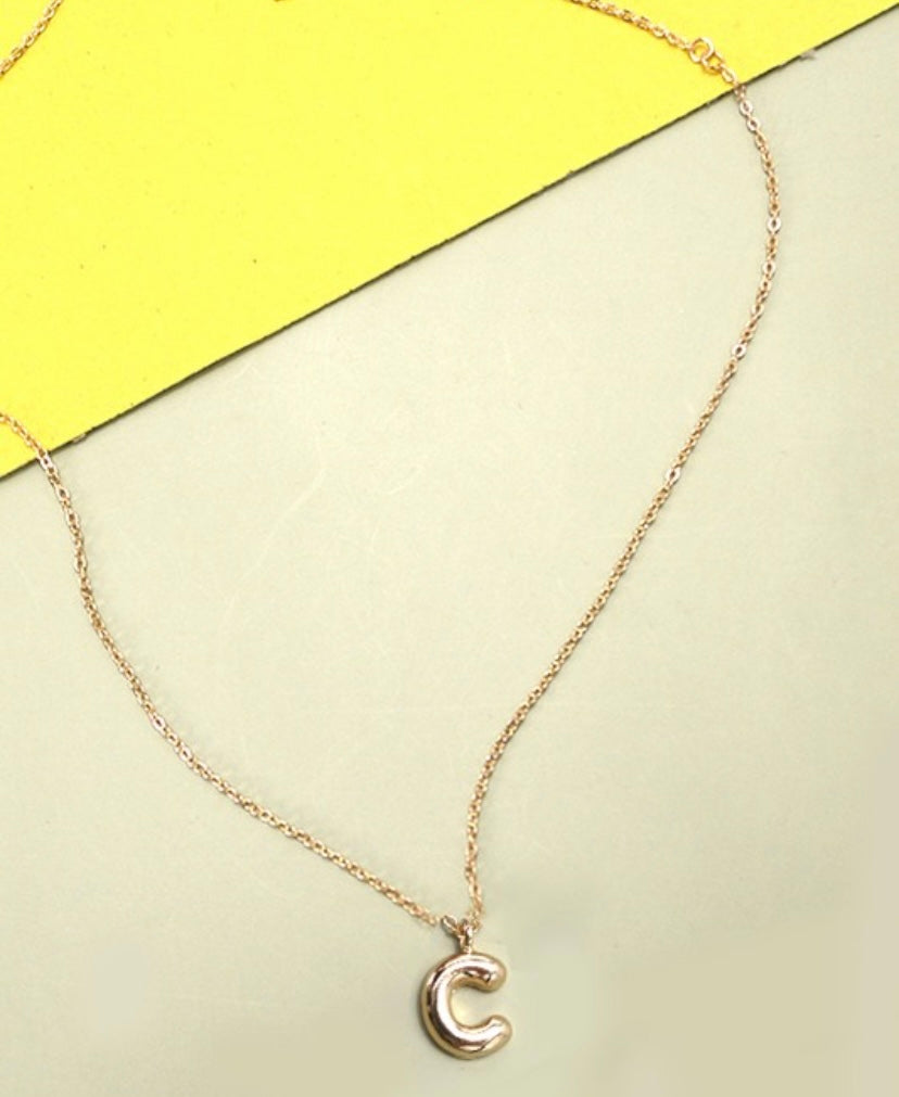 Bubble initial necklace