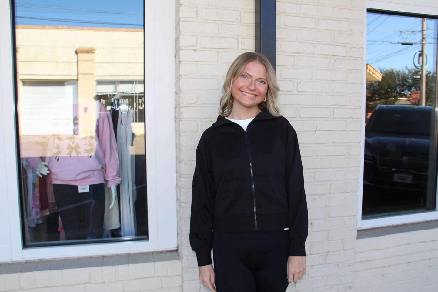 Zip up black jacket