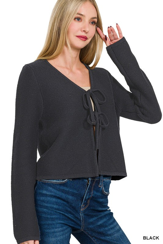 Black bow sweater