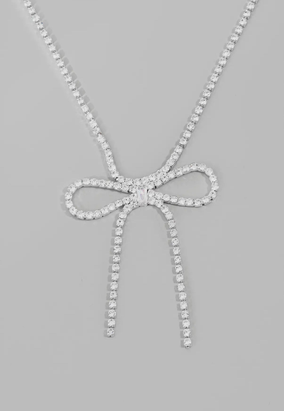 Rhinestone bow necklace