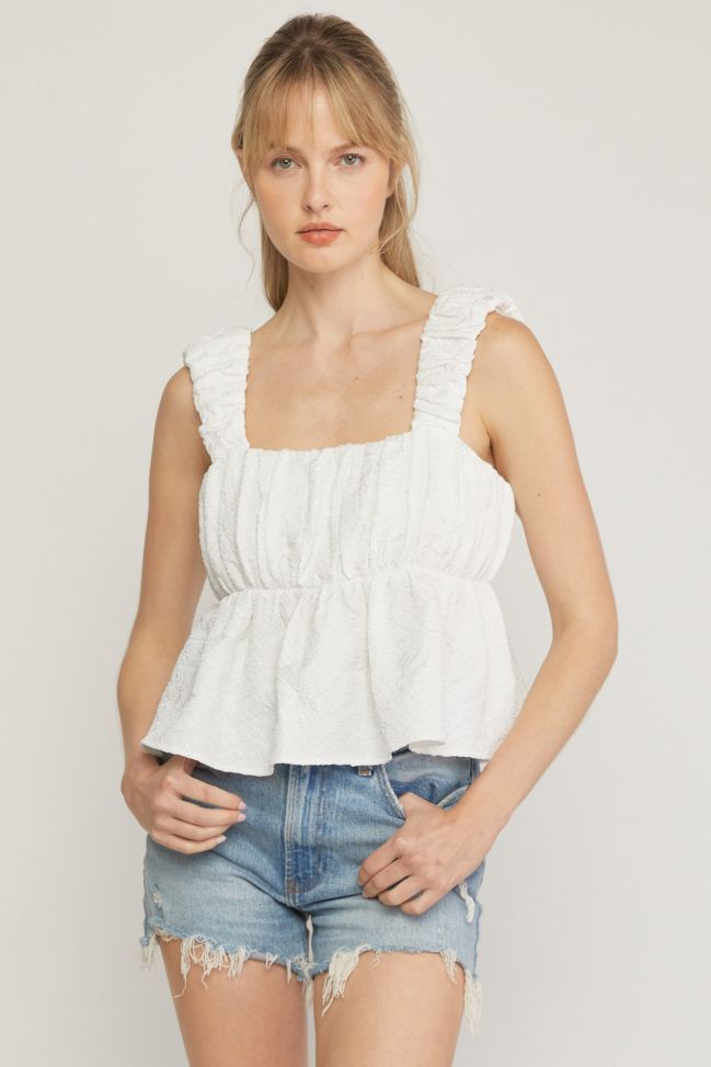 White textured tank