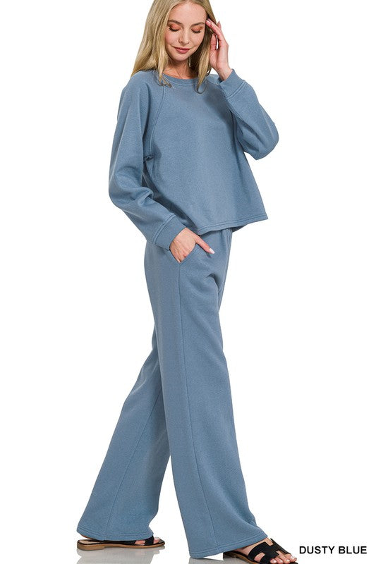 Blue fleece lined sweatpants
