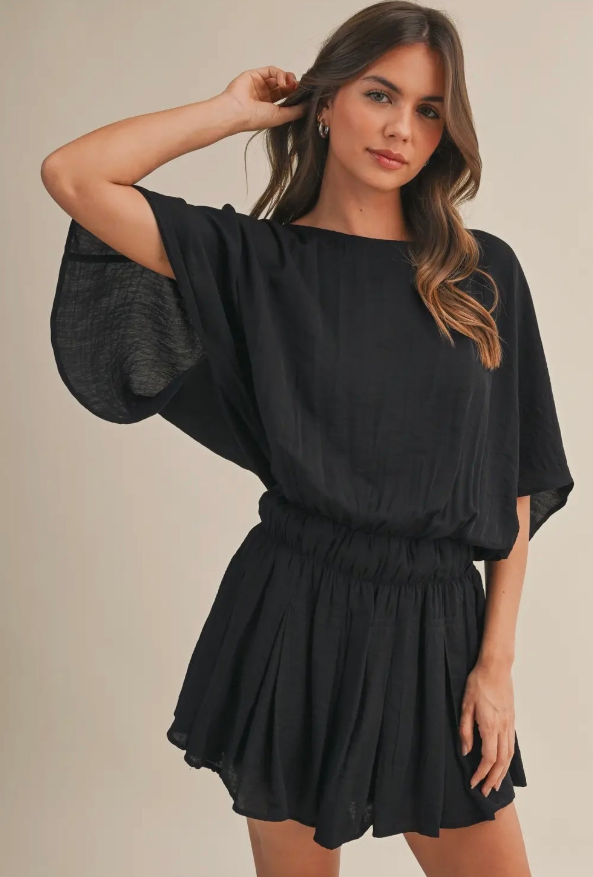 Black flowy romper