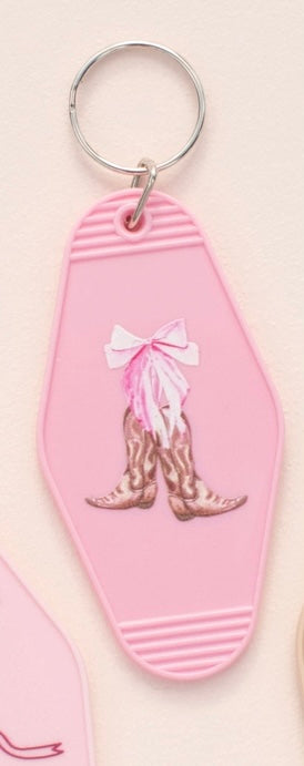 Coquette cowgirl key chain