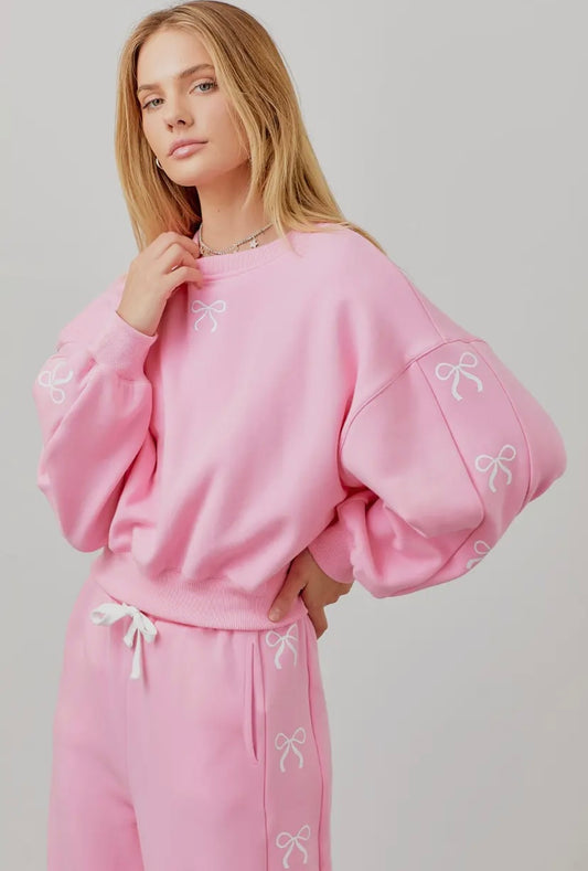 Pink bow sweatshirt