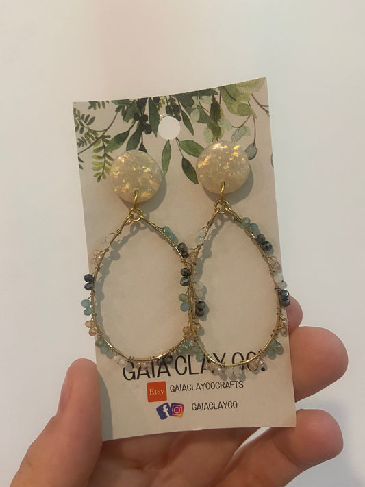 Gaia clay beaded earrings