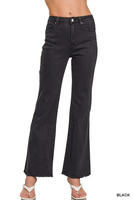 Black distressed hem jeans