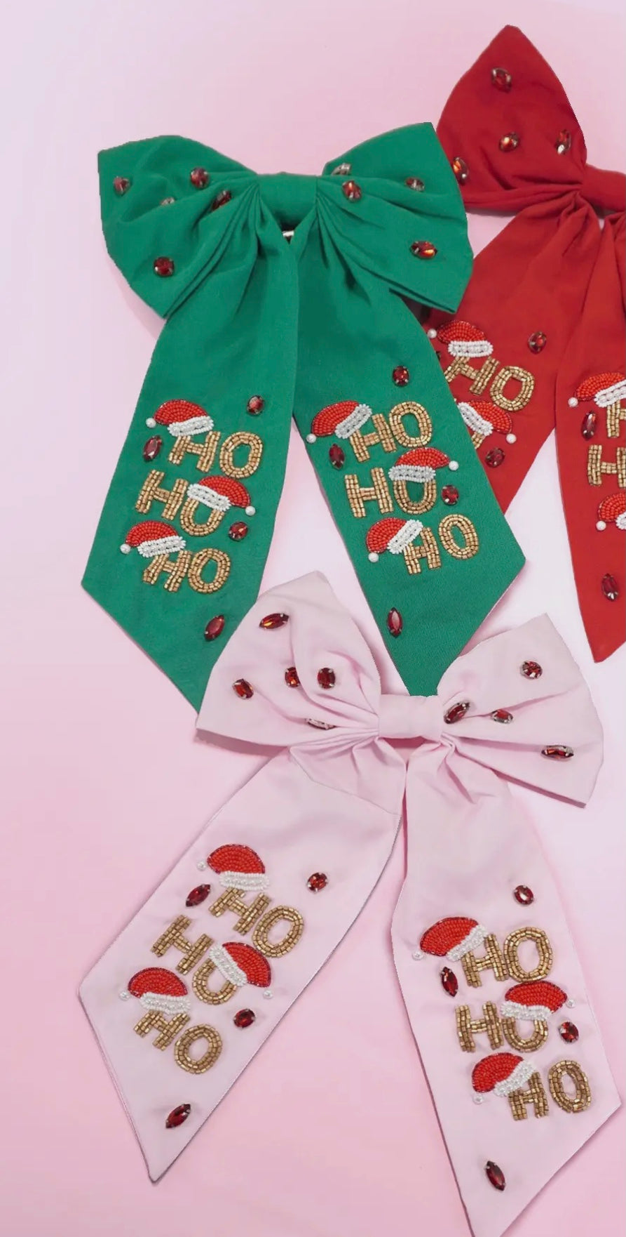 Ho ho ho bow barrettes