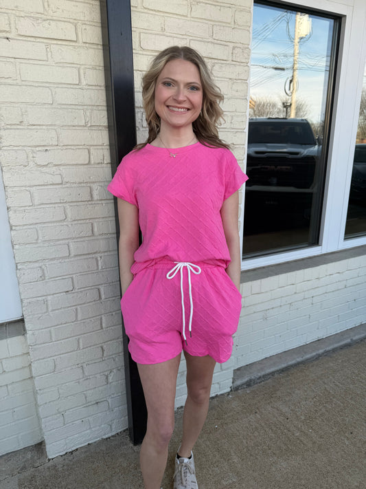 Hot pink textured top