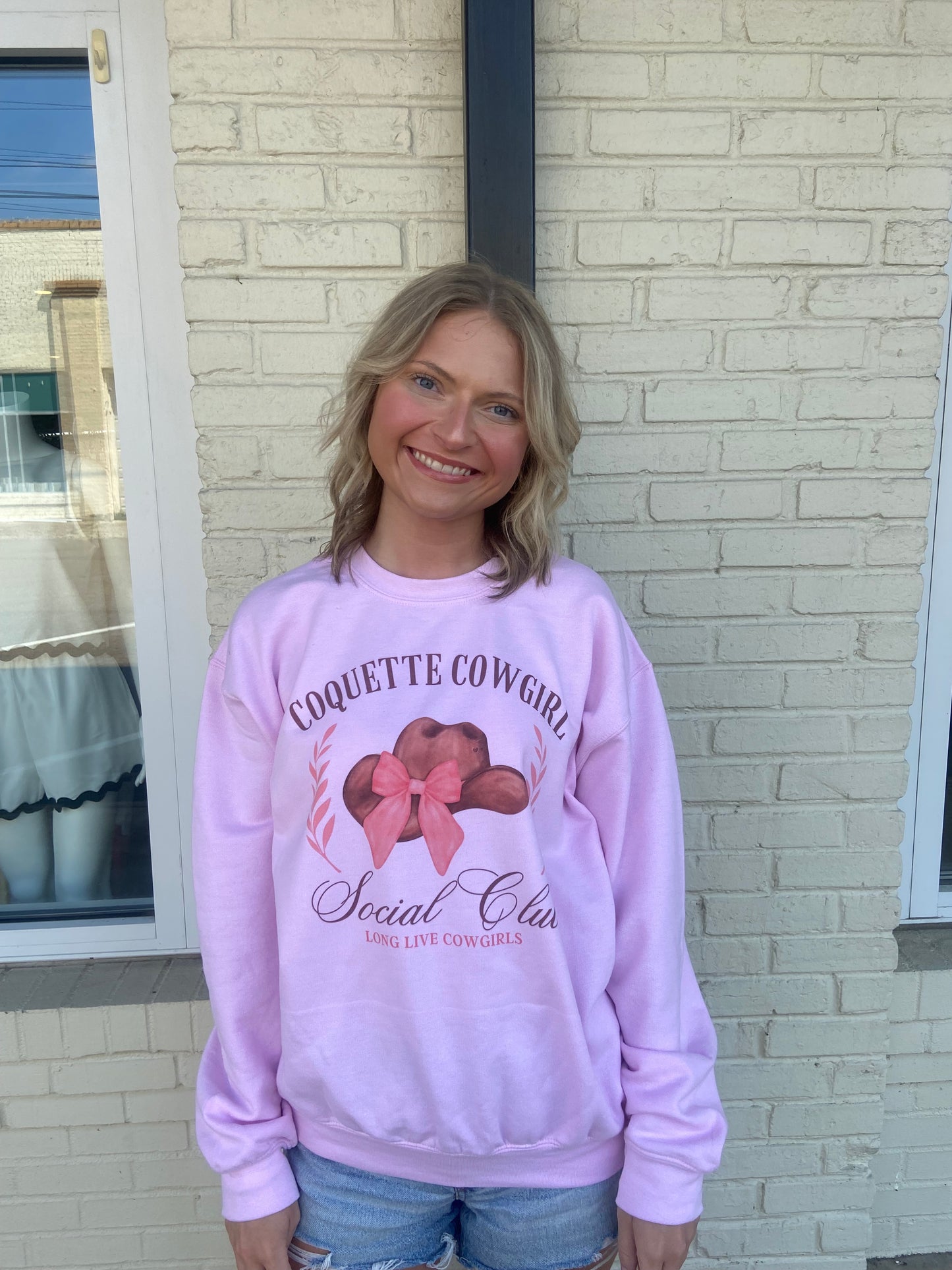 Coquette cowgirl social club sweatshirt