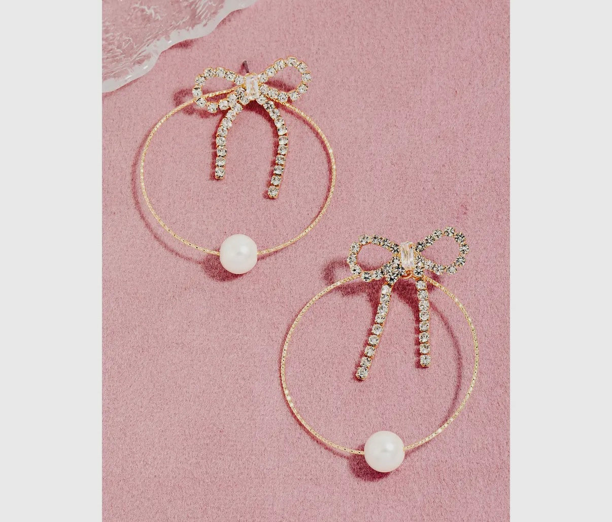 Bow and pearl hoops