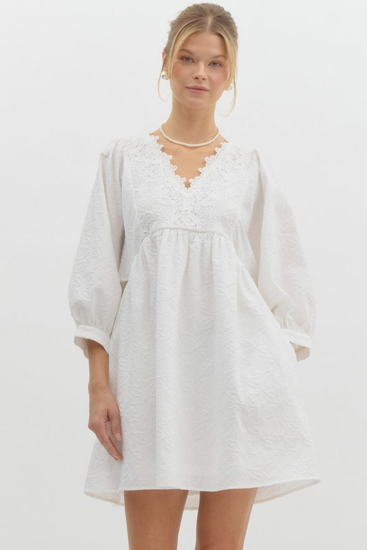 White lace mini dress