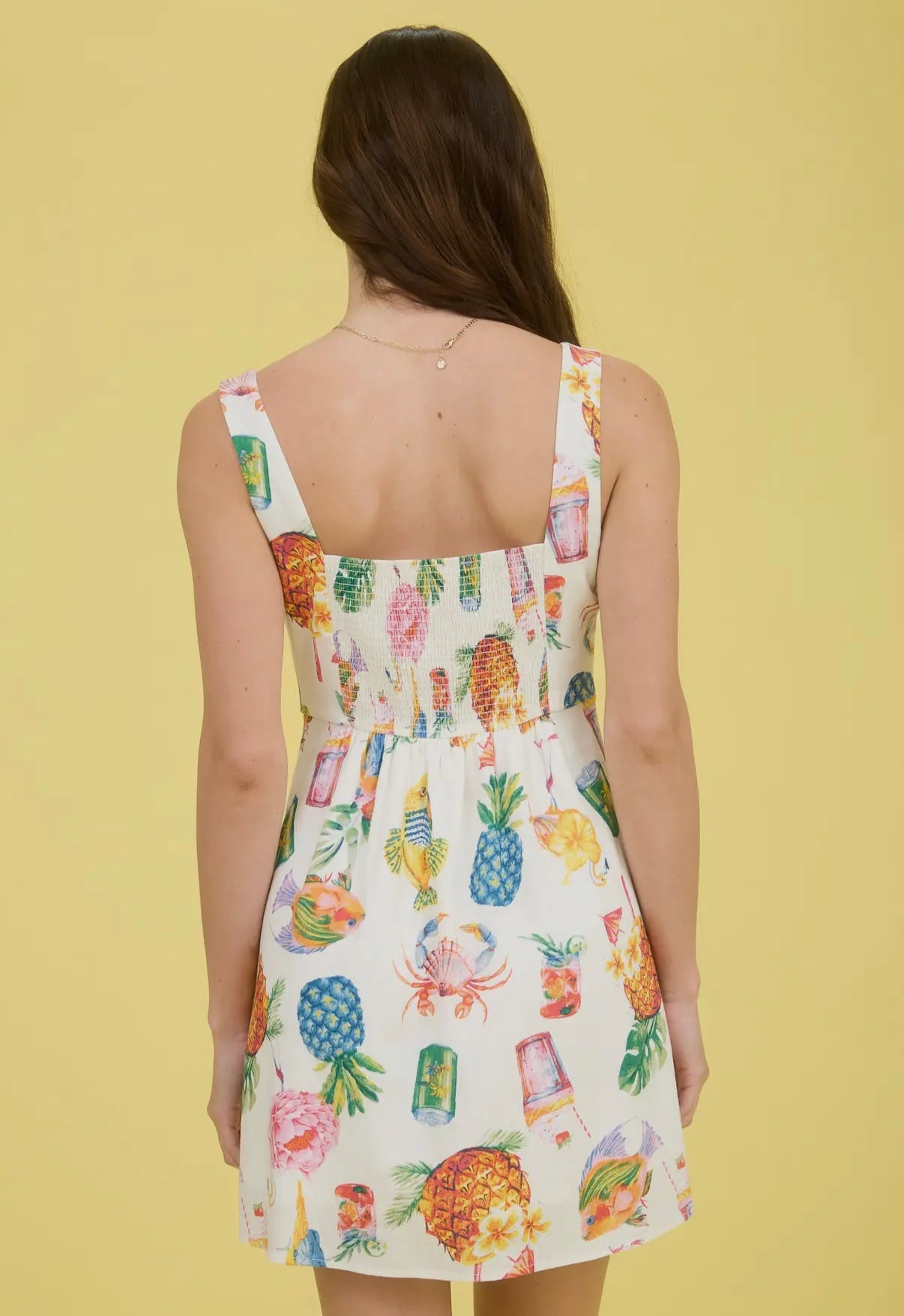 Tropical print mini dress