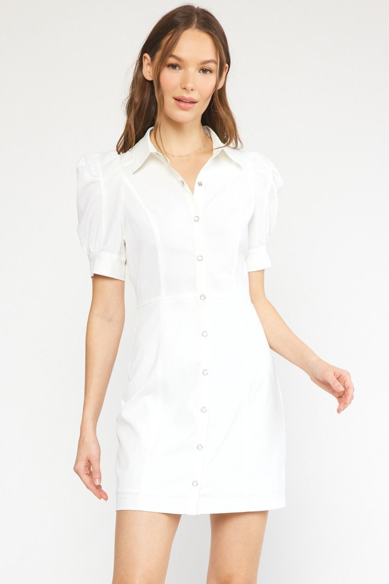 Off white button up dress