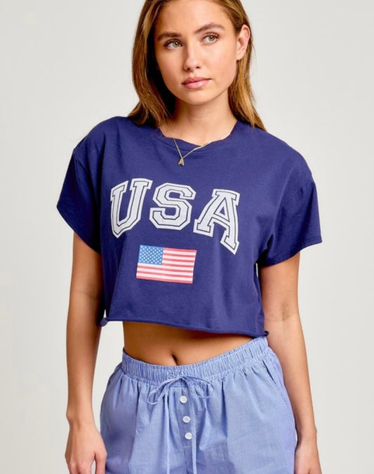 USA cropped tee