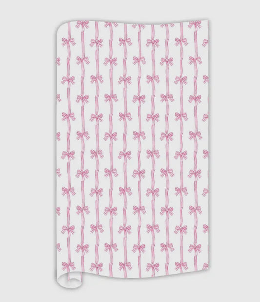 Rosanne Beck collections pink bow stripe wrapping paper