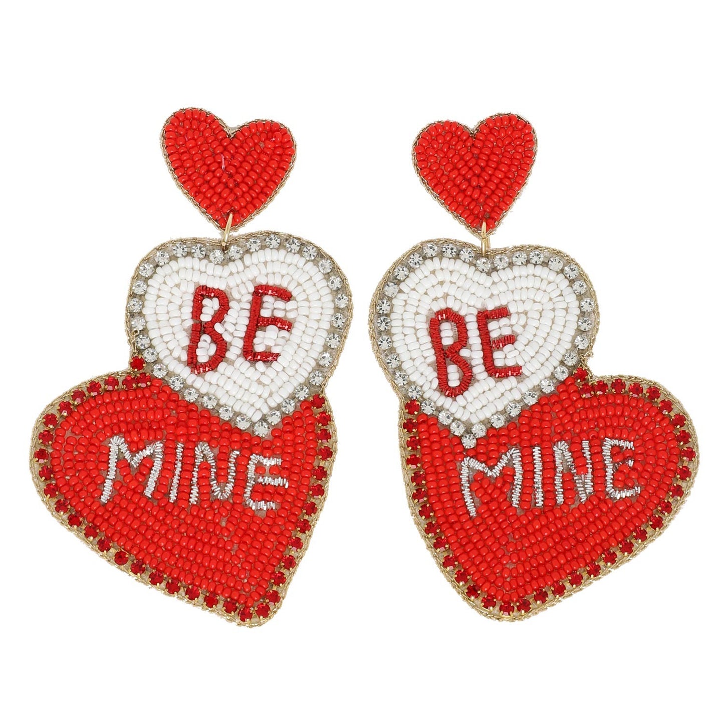 Beaded be mine earrings