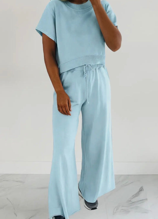 Light blue loose pants