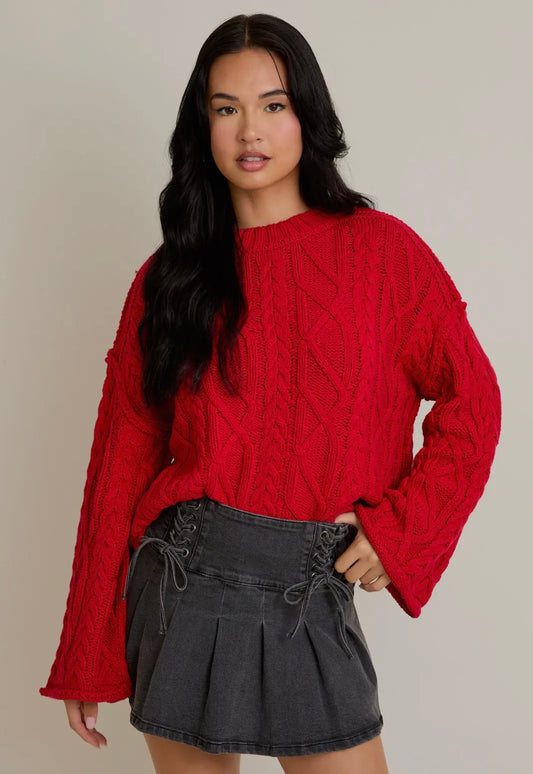Oversized red sweater