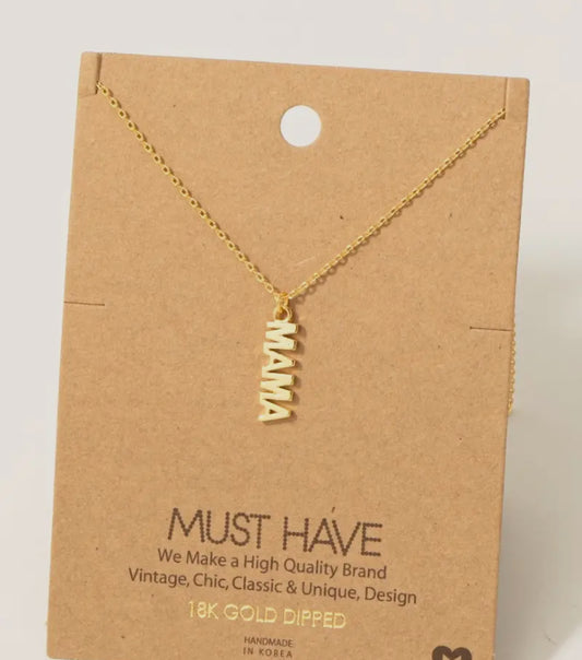 Gold mama necklace