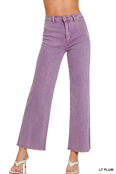 Light plum cropped jeans