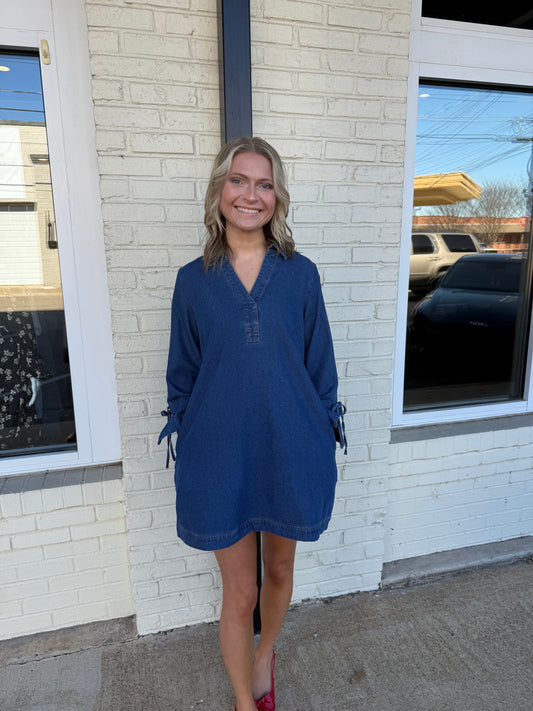 Dark denim mini dress