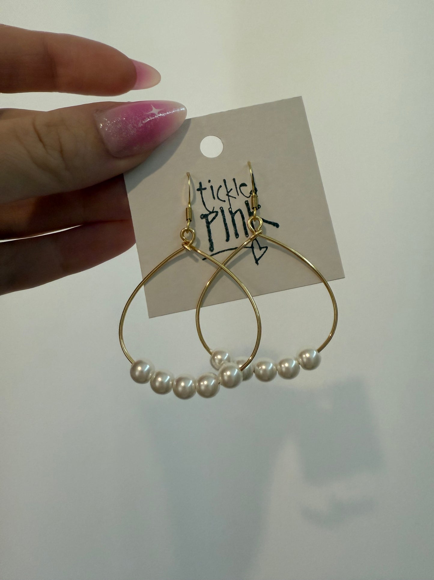 Small pearl hoops