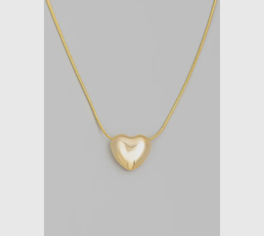 Puffy heart necklace