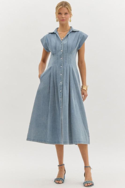 Denim midi dress