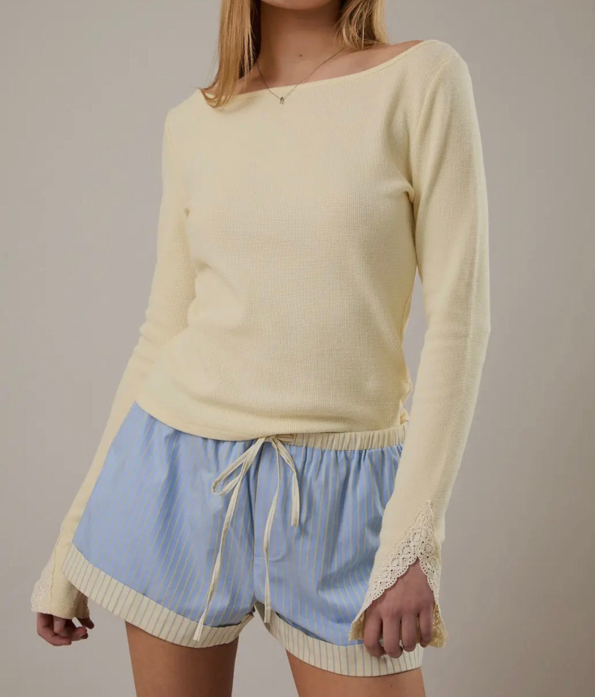 Light yellow long sleeve top