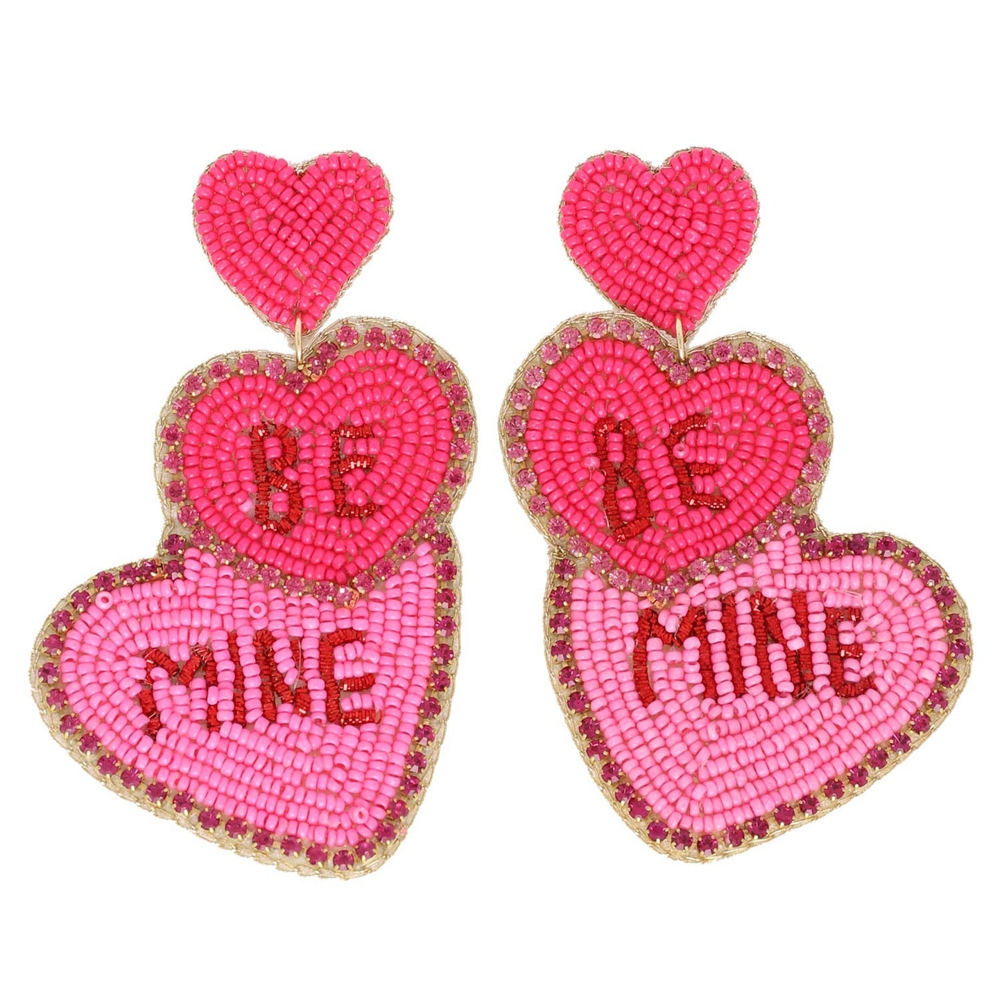 Beaded be mine earrings