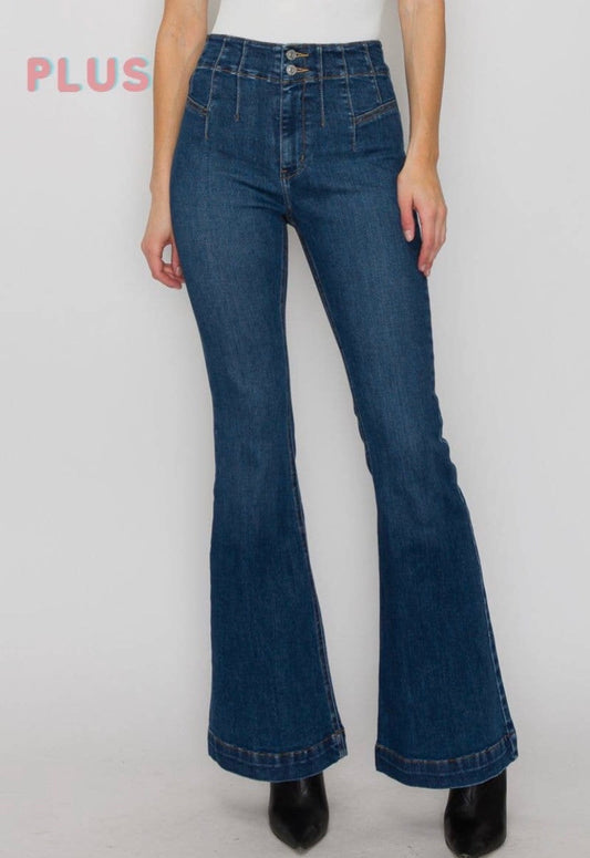 Plus size flared jeans