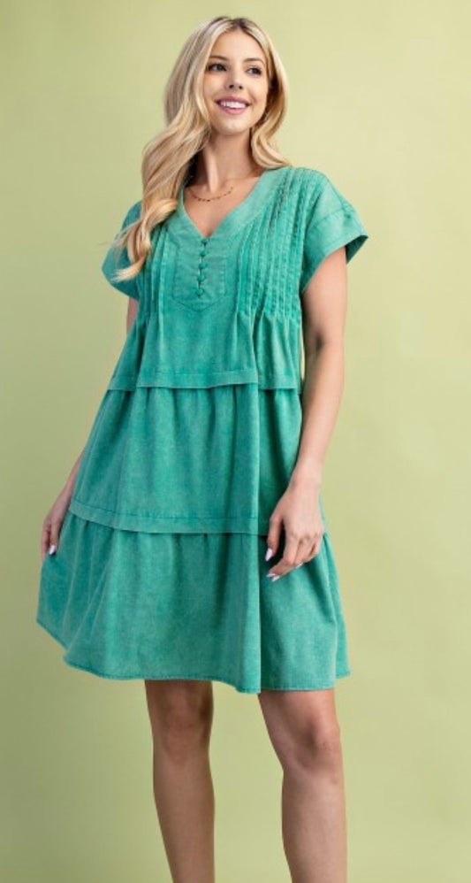 Green tiered dress