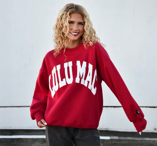 Lulu Mac crimson sweatshirt