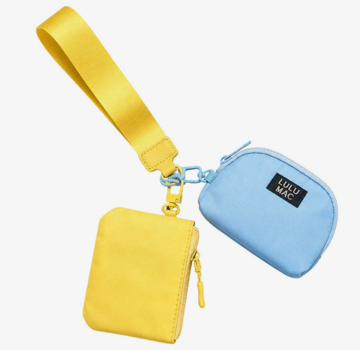 Lulu Mac yellow and blue wristlet