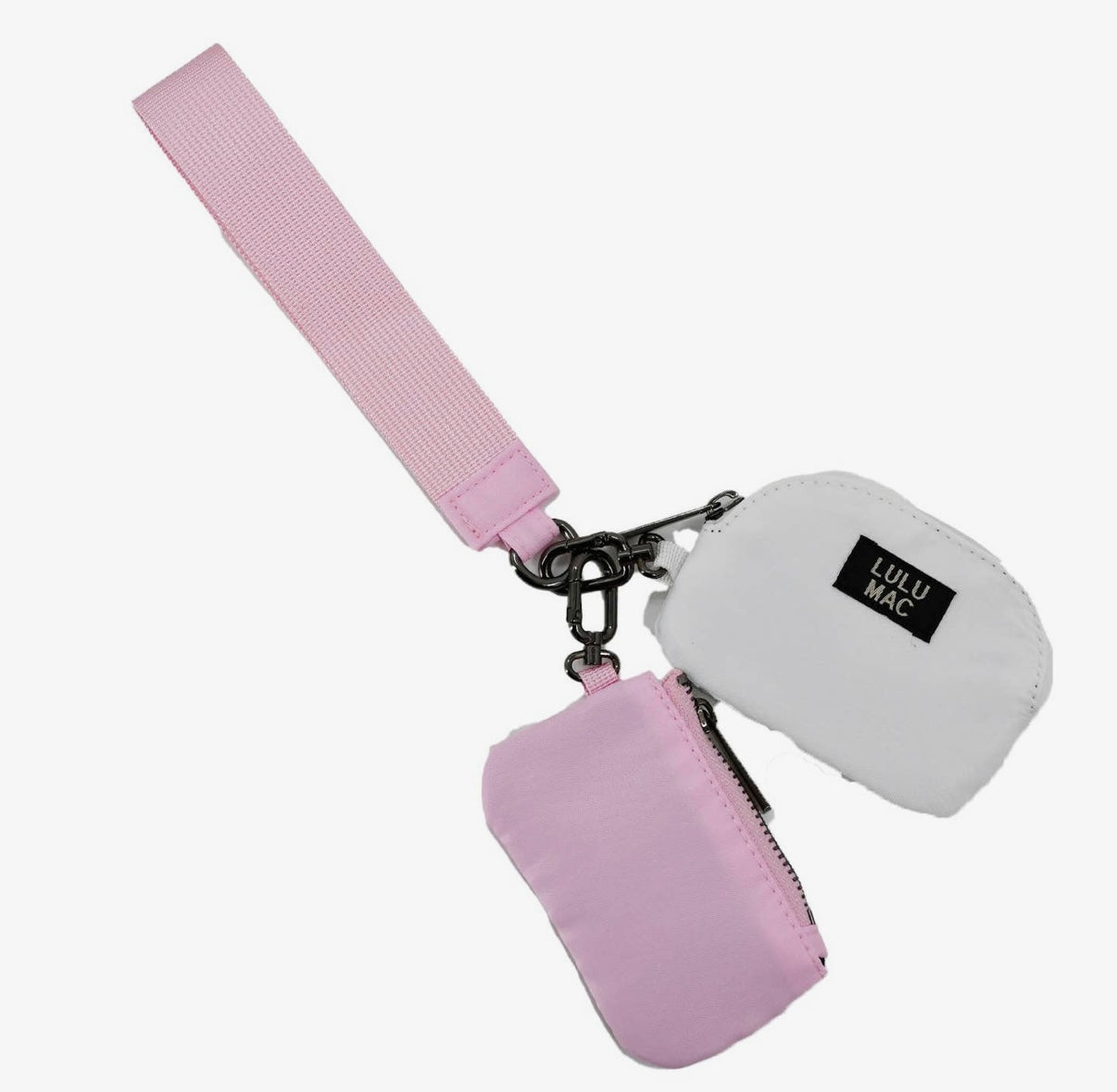 Lulu Mac pink and white wristlet