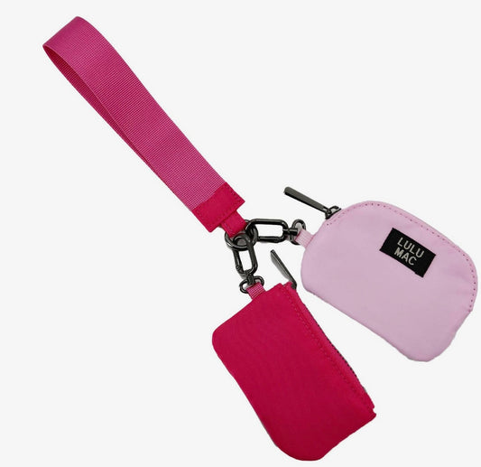 Lulu Mac hot and light pink wristlet