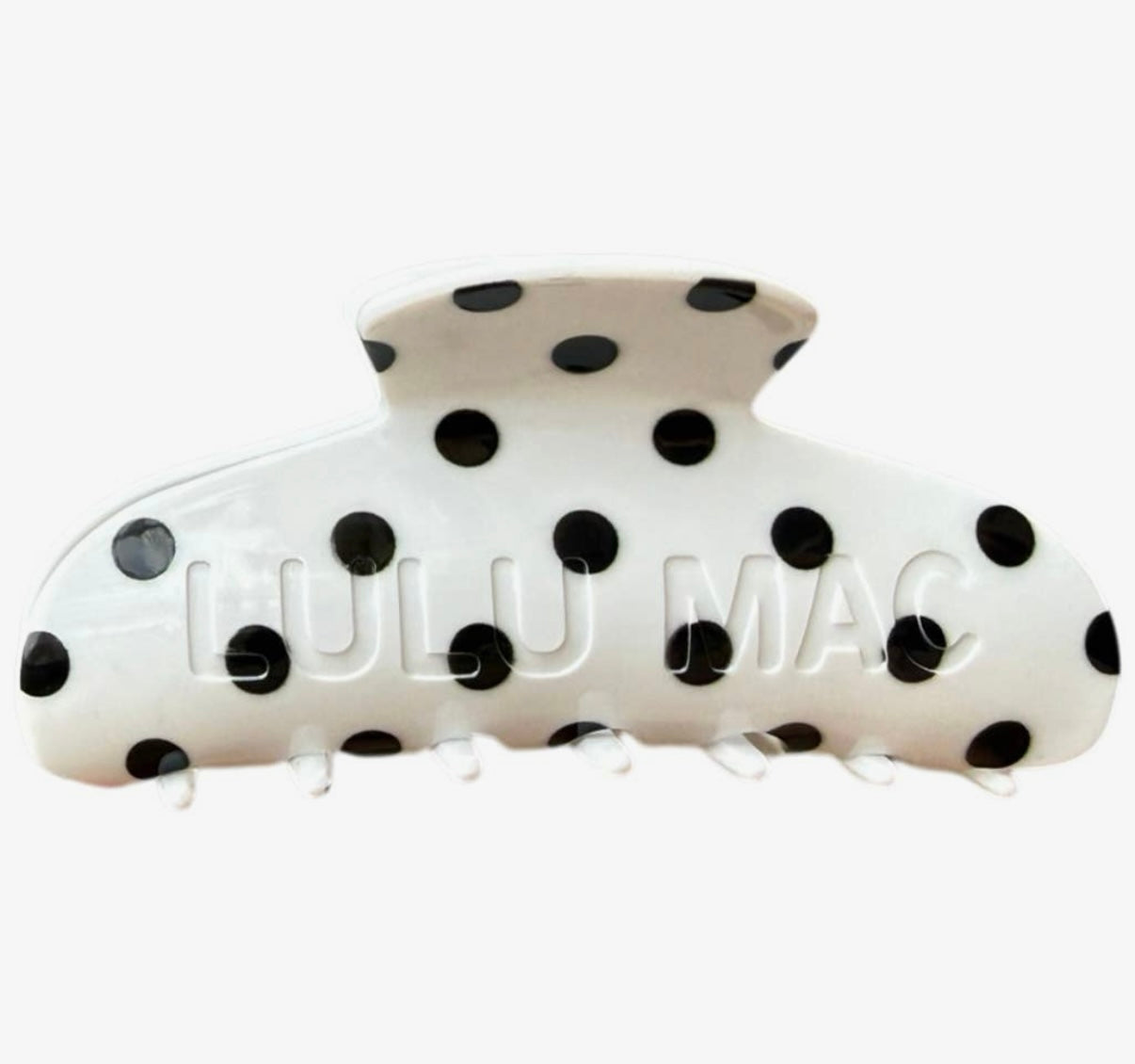Lulu Mac white polka dot hair clip