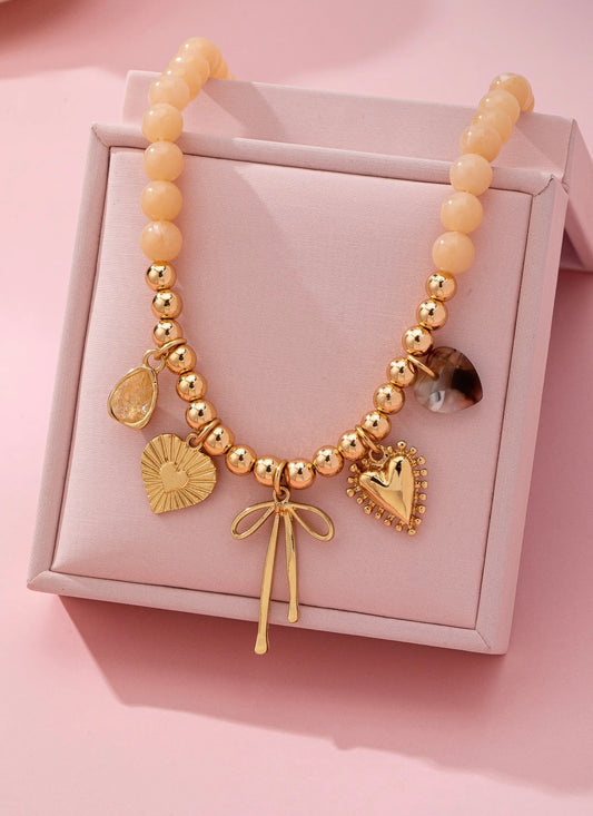 Beaded charm necklace