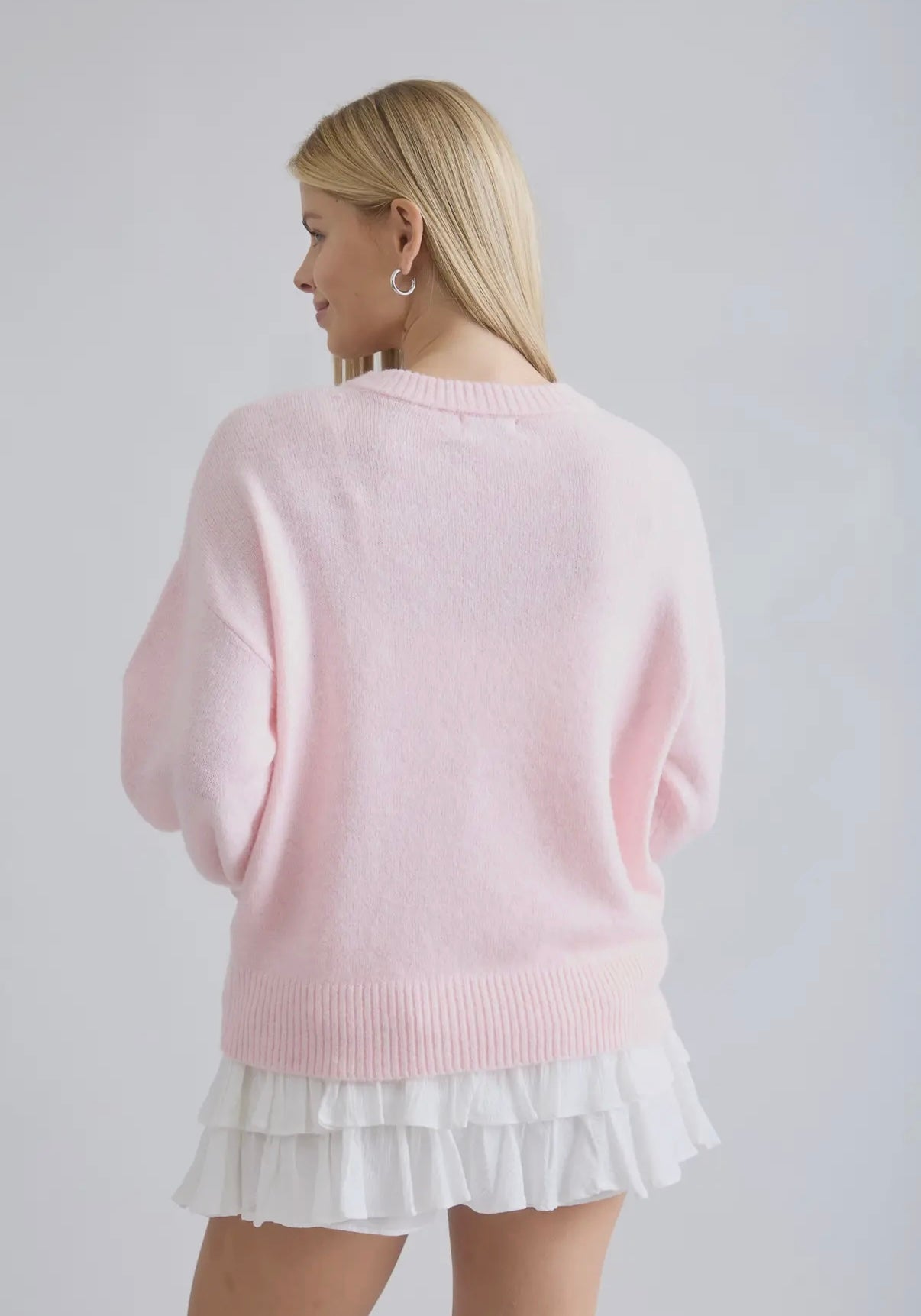 Pink swan sweater