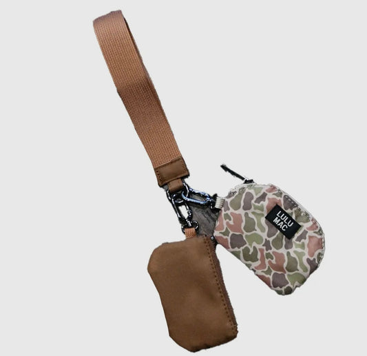 Lulu Mac brown camo wristlet