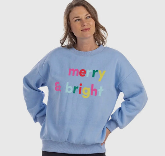 Blue merry and bright sweatshirt