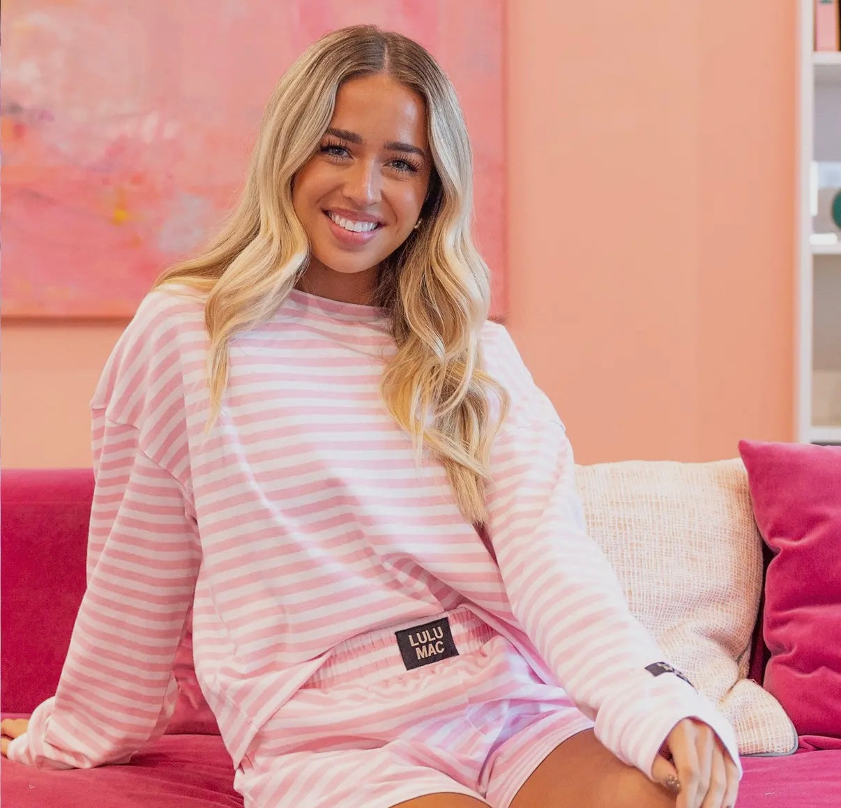 Lulu Mac pink and white striped long sleeve