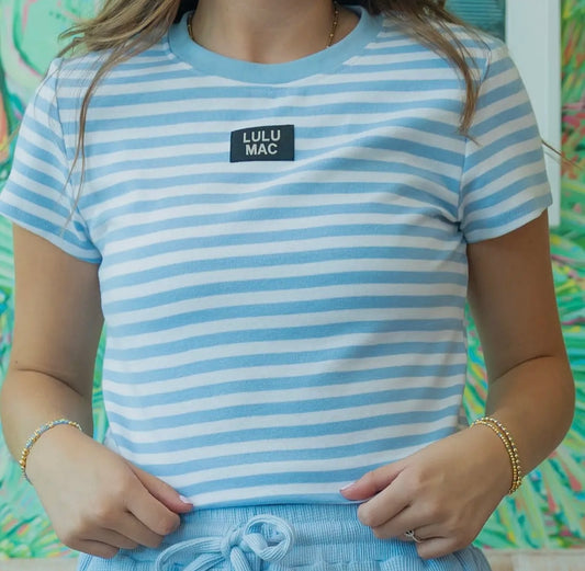 Lulu Mac blue and white striped tee
